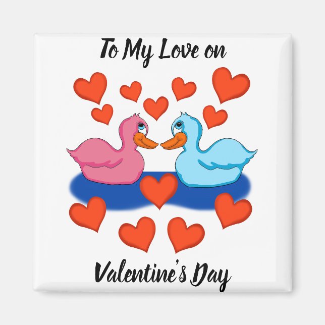 Íman Patos no Amor Magnet (Frente)