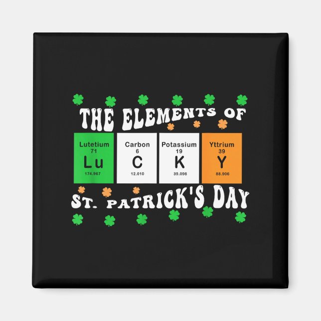 Íman Patricks Day Funny Elements Of Lucky Periodic Tabl (Frente)