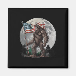 Íman Patriot Sasquatch Bigfoot Merica USA Flag Lua 4ª