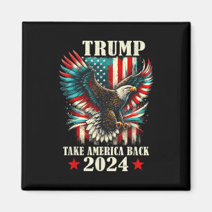 Íman Patriotic Eagle Usa Flag Trump 2024 Take America B