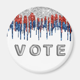 Íman Patriotic Glitter Drip Border Vote
