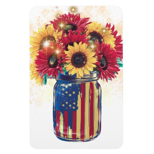 Íman Patriotic Jar USA 4 de julho (Vertical)