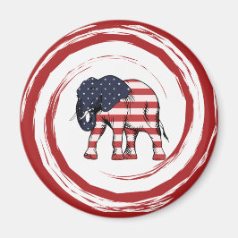 Íman Patriotic Red White Blue Elephant