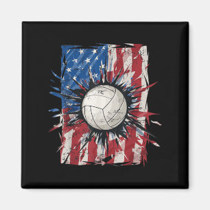 Íman Patriotic Volleyball th of July Men USA American F