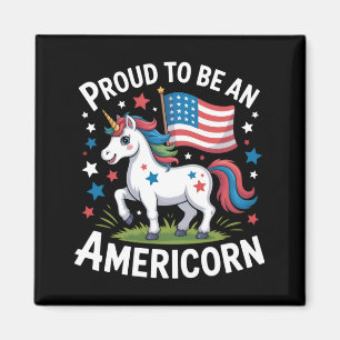 Íman Patriótica Americórnio Unicórnio 4 de julho Patrió