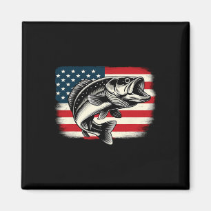 Íman Patriótica de Pesca de Peixes de Bandeira American