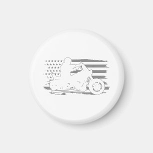 Íman Patriótica Motorcycle Vintage American Flag Biker
