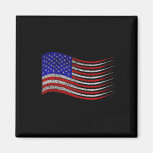 Íman Patriótico 4 de julho Onda de Bandeira Americana