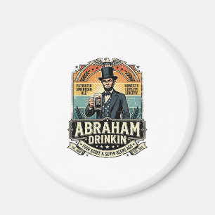 Íman Patriótico Abraham Bebendo Retrô Desgastado