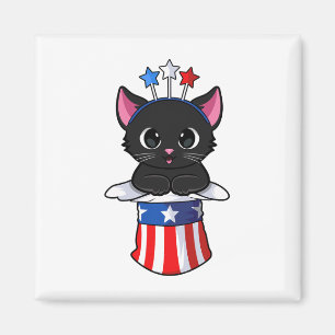 Íman Patriótico Americano Meowica Kitten