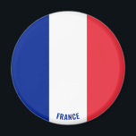 Íman Patriótico de encantamento do pavilhão francês<br><div class="desc">O Patriótico Magneta da Sinalizador da França com a bandeira da França exibida por todo o ímã. O nome do país é sutilmente integrado no design na parte inferior. O texto é totalmente personalizável usando o recurso "Personalizar!". Este belo Magnet da França é o presente na moda para qualquer ocasião....</div>