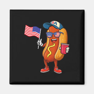 Íman Patriótico do Quarto de Julho do Hotdog Engraçado