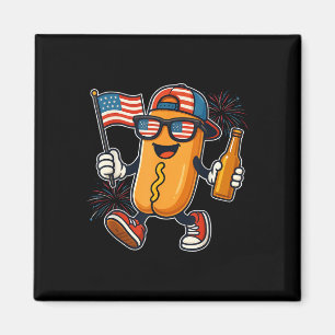 Íman Patriótico do Quarto de Julho do Hotdog Engraçado
