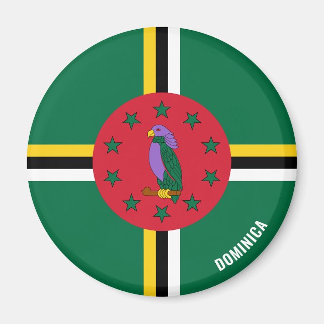 Íman Patriótico Dominica Flag Charming (Frente)