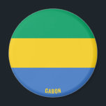 Íman Patriótico encantador do Gabão<br><div class="desc">Gabon Flag Charming Patriotic Magnet com a bandeira Gabão exibida por todo o ímã. O nome do país é sutilmente integrado no design na parte inferior. O texto é totalmente personalizável usando o recurso "Personalizar!". Este belo Magneta Gabão é o presente na moda para qualquer ocasião. © 2021 PaísesDoMundo</div>