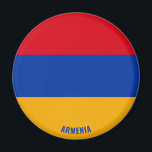 Íman Patriótico encantador do Sinalizador Armênia<br><div class="desc">Armênia Flag Charming Patriotic Magnet com a bandeira Armênia exibida por todo o ímã. O nome do país é sutilmente integrado no design na parte inferior. O texto é totalmente personalizável usando o recurso "Personalizar!". Este belo Magnet da Armênia é o presente na moda para qualquer ocasião. © 2021 PaísesDoMundo...</div>