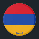 Íman Patriótico encantador do Sinalizador Armênia<br><div class="desc">Armênia Flag Charming Patriotic Magnet com a bandeira Armênia exibida por todo o ímã. O nome do país é sutilmente integrado no design na parte inferior. O texto é totalmente personalizável usando o recurso "Personalizar!". Este belo Magnet da Armênia é o presente na moda para qualquer ocasião. © 2021 PaísesDoMundo...</div>