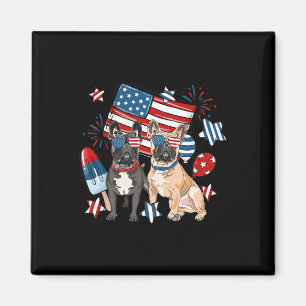 Íman Patriótico Francês Bulldog Francês 4 De Julho Nos