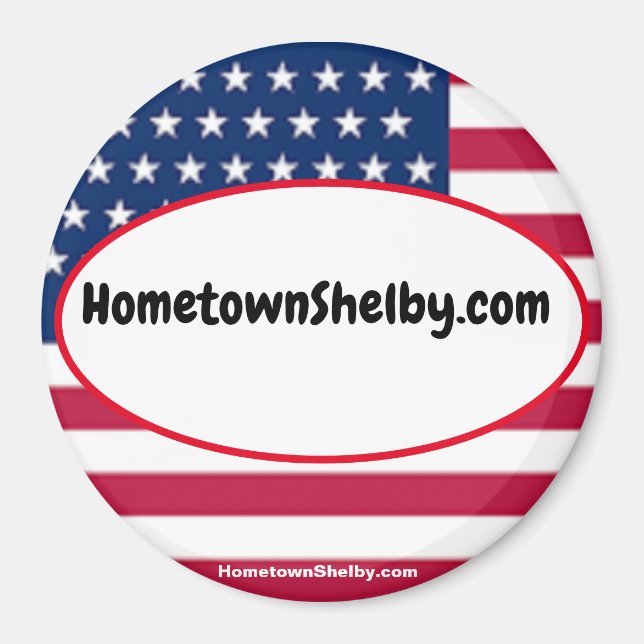 íman patriótico HometownShelby.com (Frente)