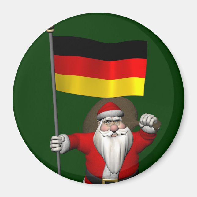 Íman Patriótico Papai Noel Com Alferes Da Alemanha (Frente)