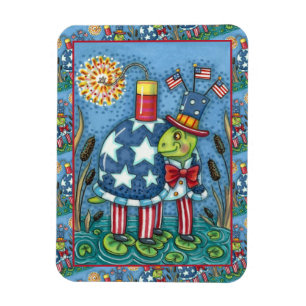ÍMAN  PATRIÓTICO, TIO SAM TURTLE, ENGRAÇADO FOGO DE FO