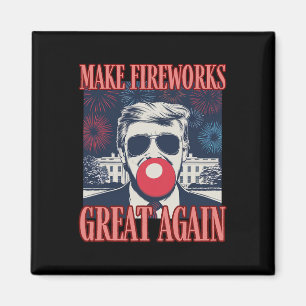 Íman Patriótico Trump Faça Fogos de Artifício Grandes N