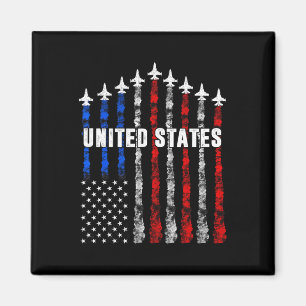 Íman Patriótico Vermelho Branco Azul Usa Bandeira Jatos