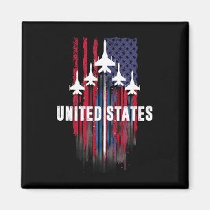Íman Patriótico Vermelho Branco Azul Usa Bandeira Jatos