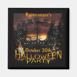 Íman Patrulha Negra Gatos Festa de Halloween