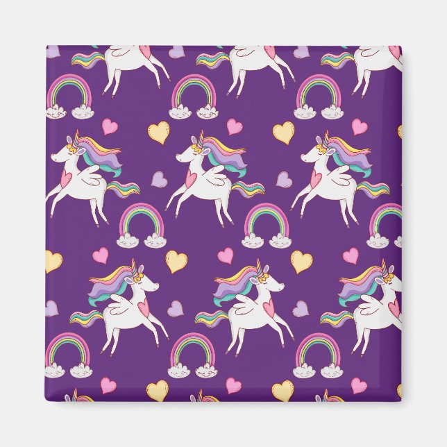 Íman Patterno Funny Unicorn Magic Horse Cute (Frente)