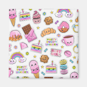 Íman Patterno Funny Unicorn Magic Rainbow Cute