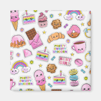 Íman Patterno Funny Unicorn Magic Rainbow Cute