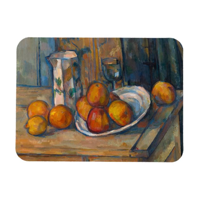 Íman Paul Cezanne - A Vida Estática com Jug de Leite e  (Horizontal)