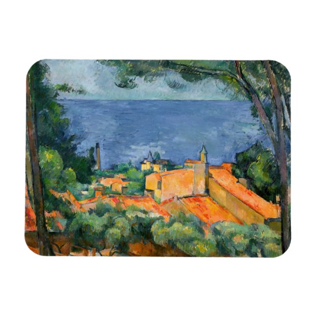 Íman Paul Cezanne - Estaque com Telhados Vermelhos (Horizontal)