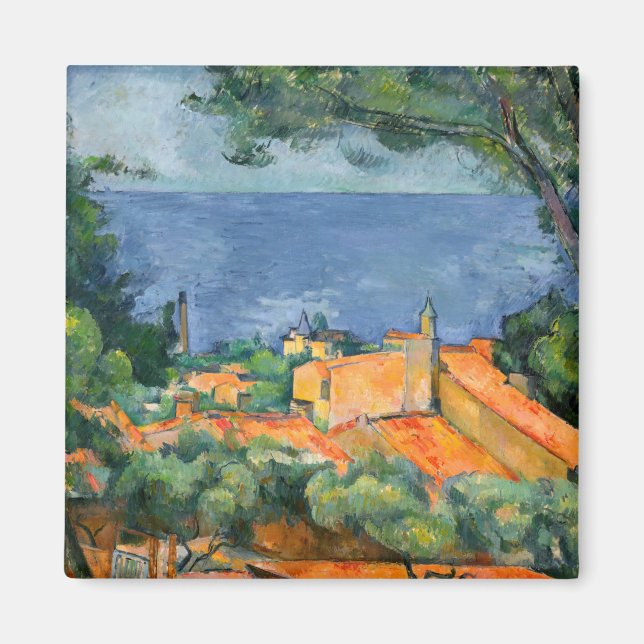 Íman Paul Cezanne - Estaque com Telhados Vermelhos (Frente)