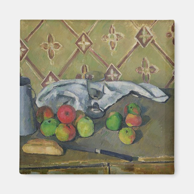 Íman Paul Cezanne | Frutas, Serviette e milk Jug, c.18 (Frente)