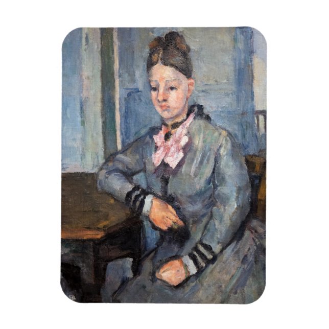 Íman Paul Cezanne - Madame Cezanne Lening em uma Mesa (Vertical)