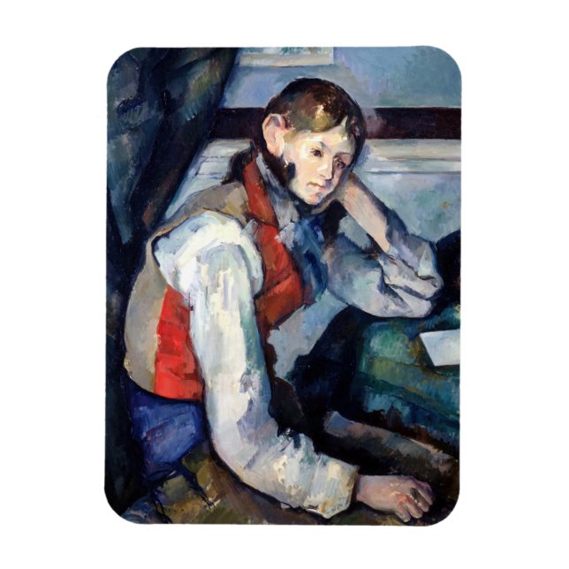 Íman Paul Cezanne - Menino com Colete Vermelho (Vertical)