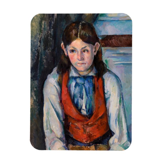 Íman Paul Cezanne - Menino no Colete Vermelho (Vertical)