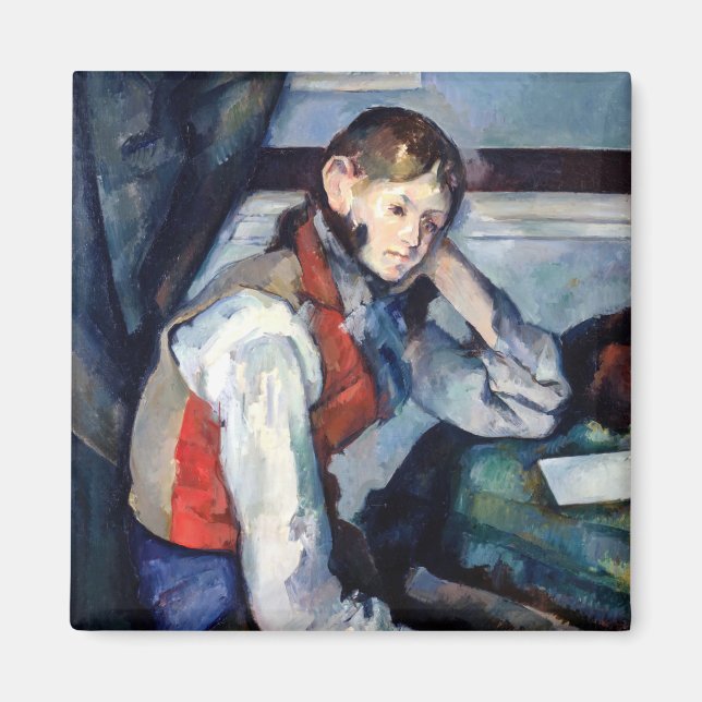 Íman Paul Cezanne - Menino no Colete Vermelho (Frente)