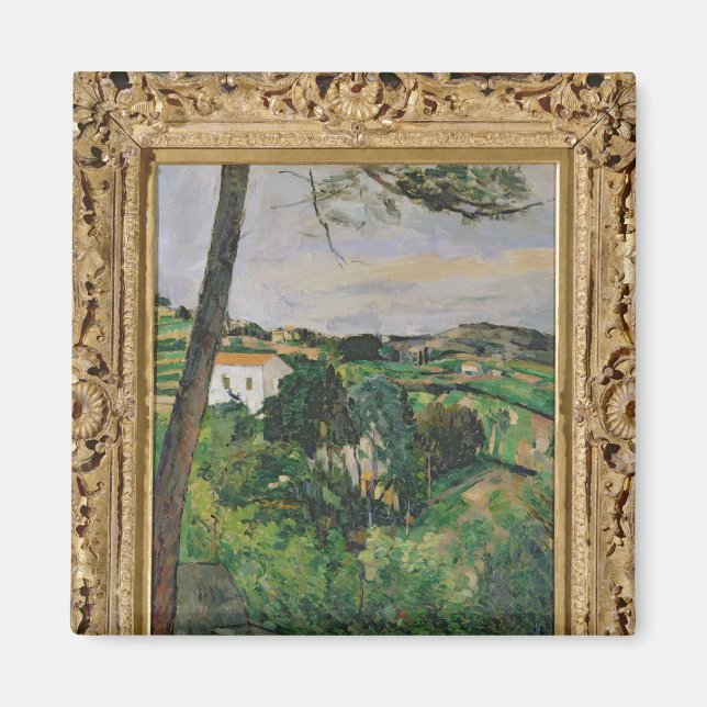 Íman Paul Cezanne | Paisagem com telhado vermelho ou O  (Frente)