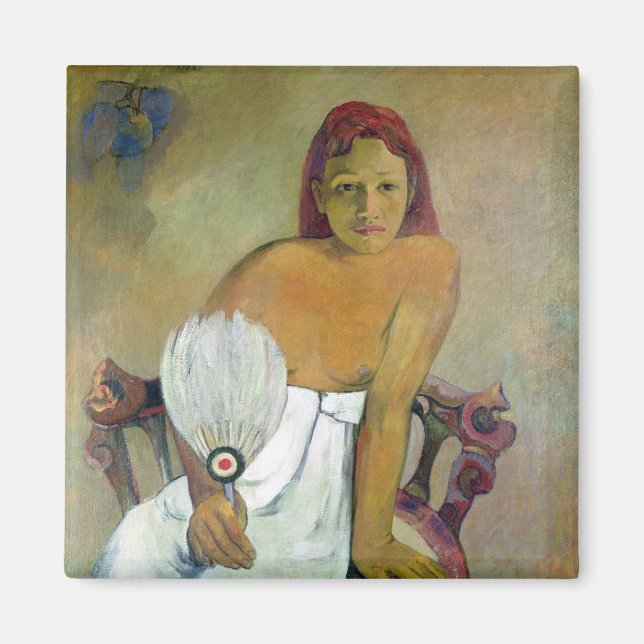 Íman Paul Gauguin | Garota com fã, 1908 (Frente)