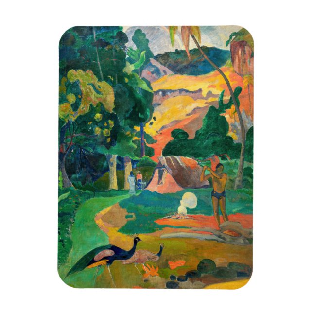 Íman Paul Gauguin - Paisagem com Pavões / Matamoe (Vertical)