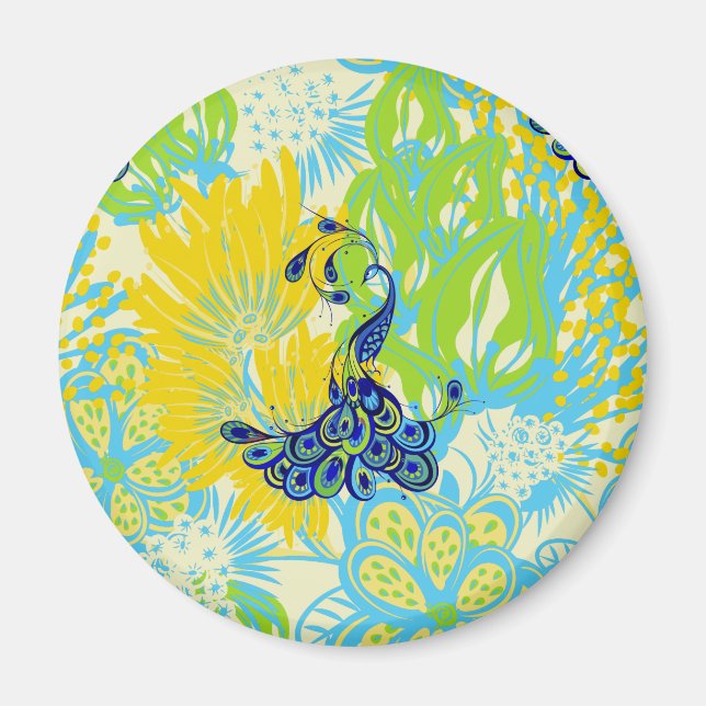 Íman pavão floral (Frente)