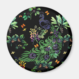 Íman Pavão Ornamentado e Floral Vintage