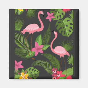 Íman Pavão-Pink Padrão com Flor