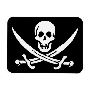 Íman Pavilha de Sinalizador Pirata com Espadas Cruzadas