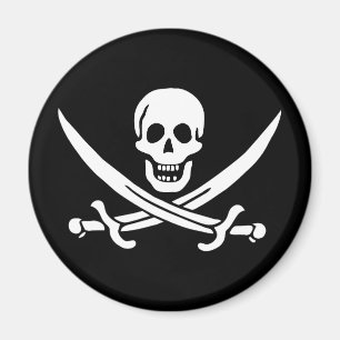 Íman Pavilha de Sinalizador Pirata com Espadas Cruzadas