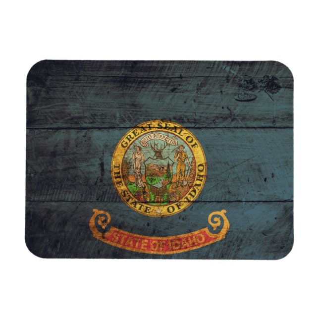 Íman Pavilhão Idaho Da Madeira Antiga; (Horizontal)