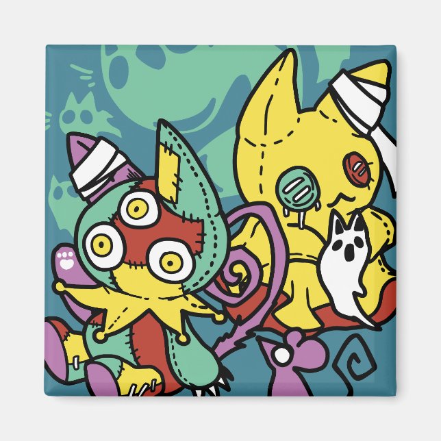 Íman Paw-sitively Frightful | Monstrous Cats Halloween  (Frente)